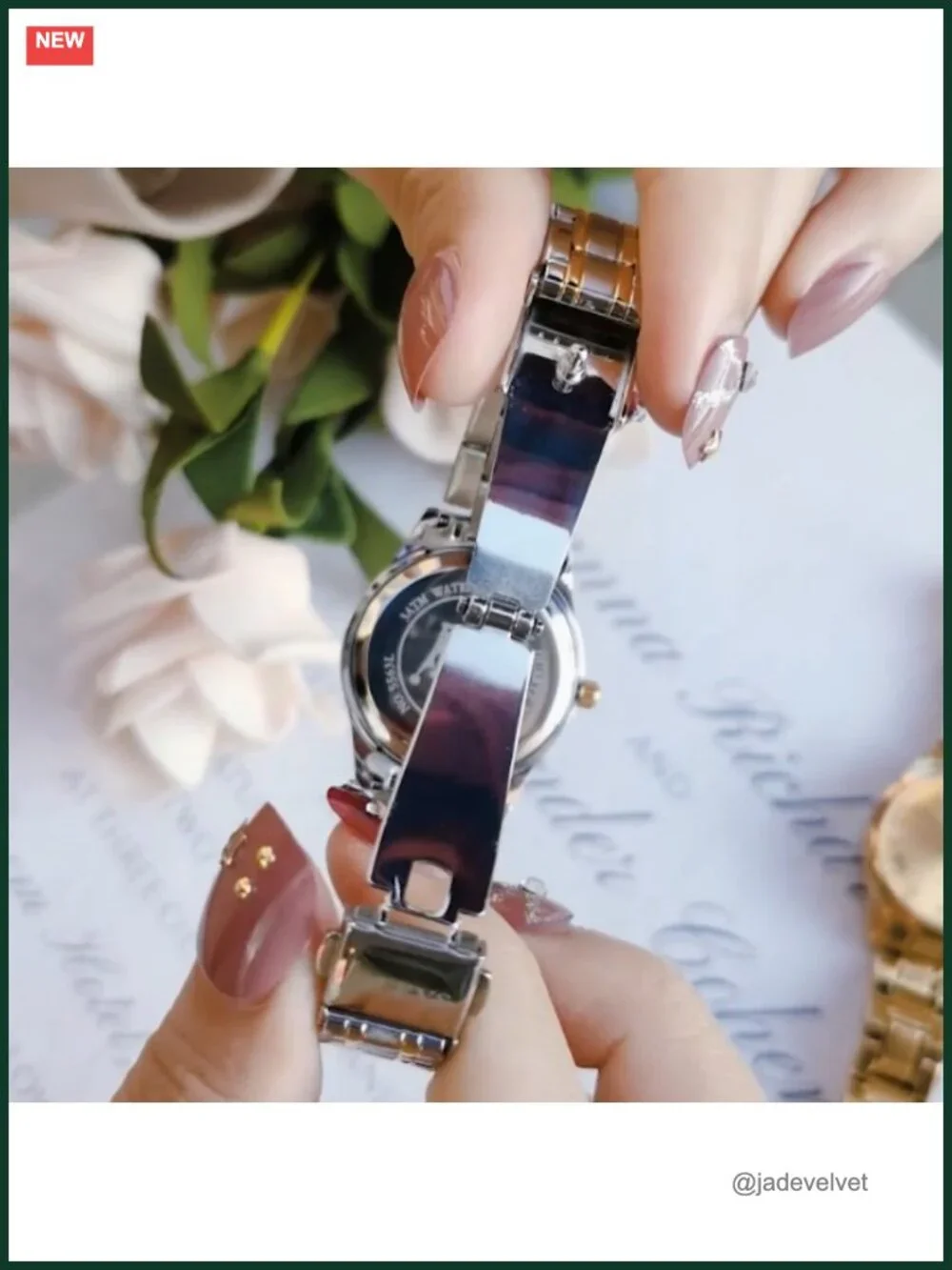 Stainless Steel Waterproof Fashion Quartz Analog Women's Watch 29mm